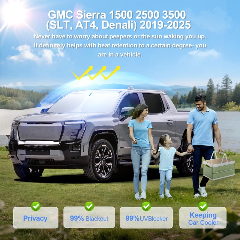 5pcs Car Window Shades for GMC Sierra 1500 2500 3500