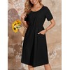 Zeagoo Dresses for Women 2025 Round Neck Lounge Dress Cotton
