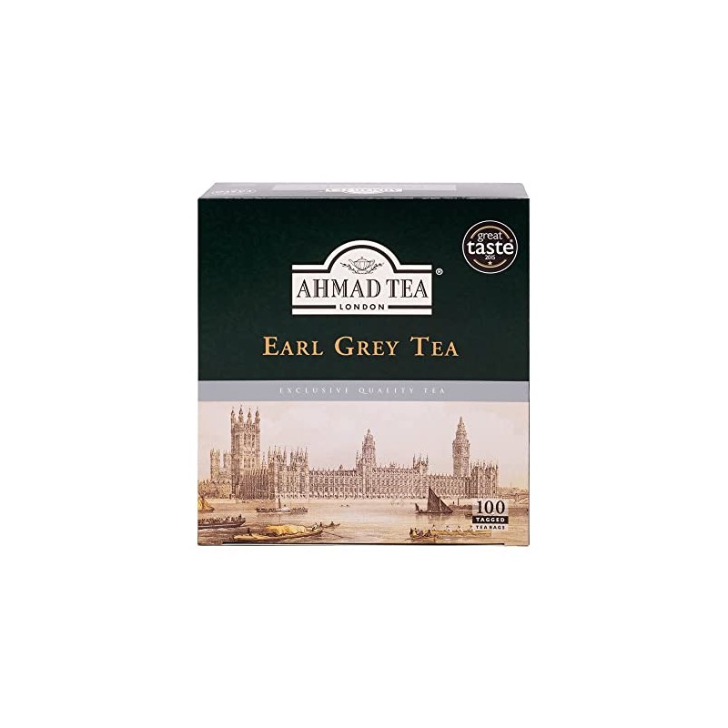 Ahmad Tea Black Tea, Earl Grey Teabags, 100 ct (Pack