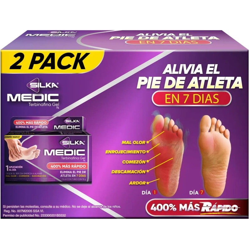 2 Silka Medic Gel Pie Atleta 30 G C/u