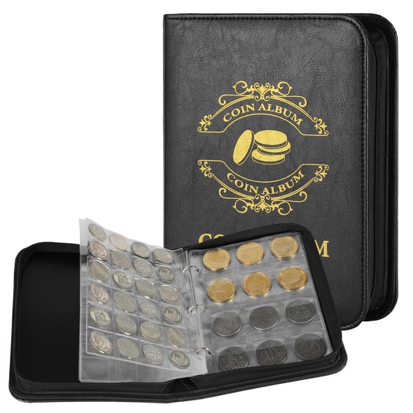 Vicloon Coin Collection Album, 15 Pages 300 Pockets Waterproof Coin