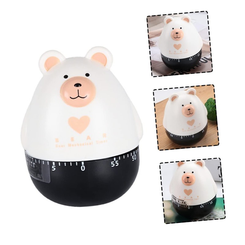 MAGICLULU Bear Shape Mechanical Kitchen Timer Manual Countdown Tool for
