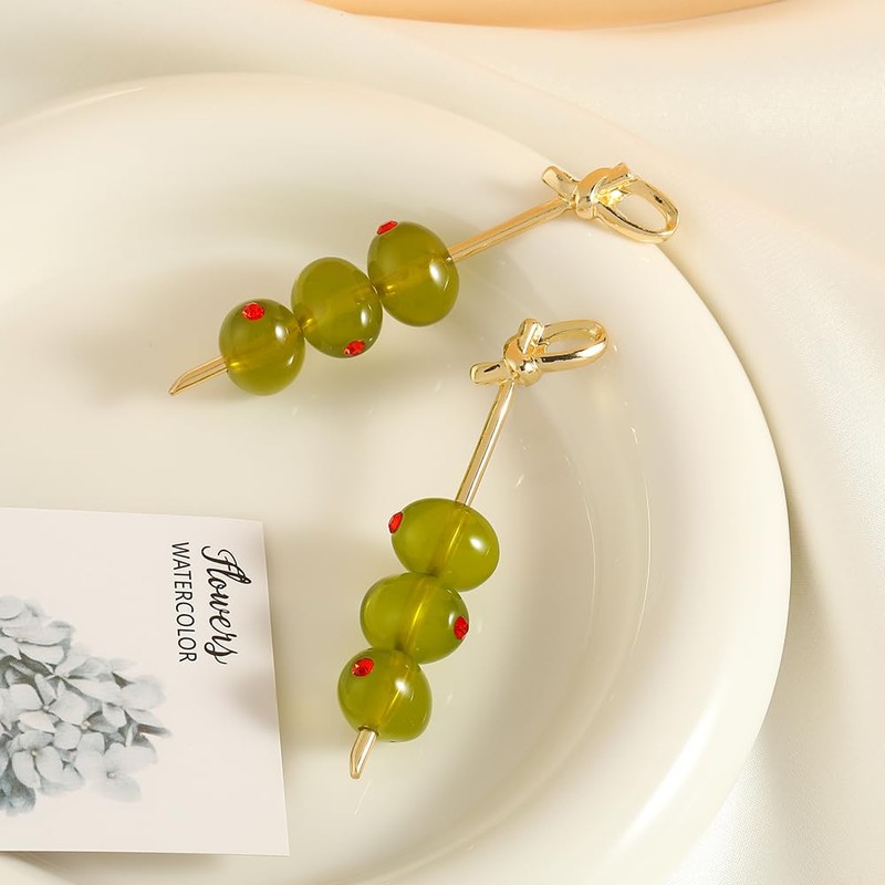 Madison Tyler Olive Dangle Earrings | Gold Plated Zinc Fruit