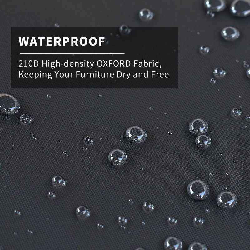 NICESOUL® Patio Furniture Cover, Premium Black and Silver Outdoor Sofa