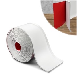 SHOWMEMY Vinyl Wall Base Baseboard Molding Trim, Self-Adhesive Rubber Molding, Flexible Baseboard Molding Trim, Peel and Stick Wall Base Cove Base 4 Inch x 20 Feet(White)