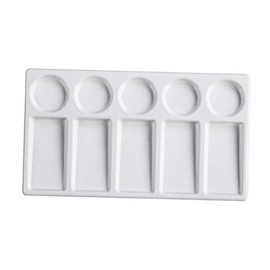 Perfeclan 10 Well Watercolor Paint Palette Ceramic Mixing Palette Premium Colour Mixing Tray for Beginner Painting Palette Dipping Tray, 19.2cmx10.8cm