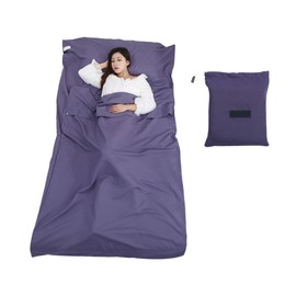 Portable Sleeping Sheet Polyester Fiber Sleeping Bag with Storage Bag for Travel Hotel