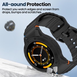 Chofit Intended for Garmin Venu 3 Case Flexible TPU Rugged Shock Proof Bumper Frame Protective Shell for Garmin Venu 3 Cover Smartwatch Accessories (Black&Black)