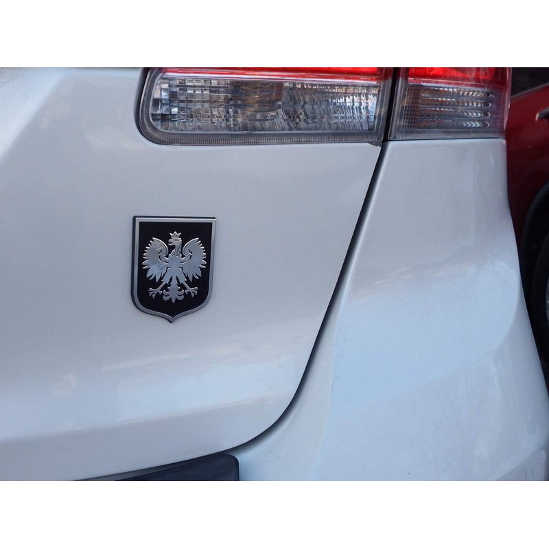 Poland Polska Eagle Black Chrome Plastic car Emblem Decal Sticker