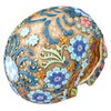 Skull Figurine with Floral Pattern - 16 cm Height, Bone