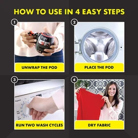 Washing Machine Dye Pod Intense Black Permanent Dyes-Up Fabric Powder 350gClothes Soft Furnishings Jeans Towel All-in-One
