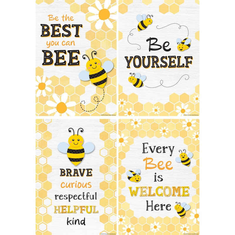 Teacher Created Resources Buzzing Bees Positive Sayings Small Poster Pack