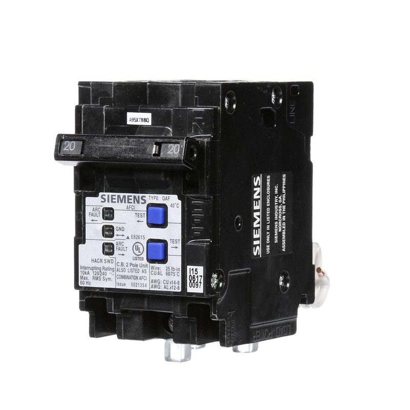 Siemens Q220AFCP 2-Pole 120-Volt combination type arc fault circuit interrupter,