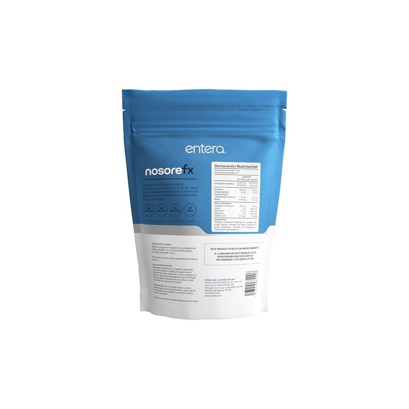 Entera Nosorefx Colágeno Fortificado 300 Polvo Tipo Calcio Magnesio Vitamina