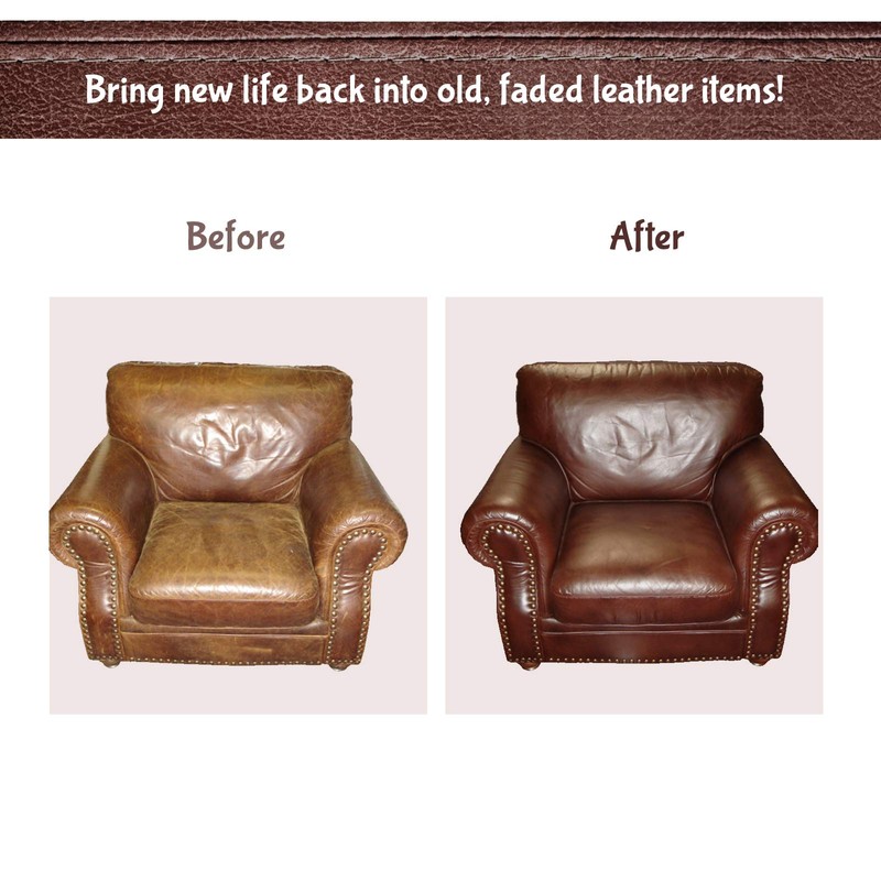 Leather Recoloring Balm with Mink Oil for Leather Furniture Dark Brown