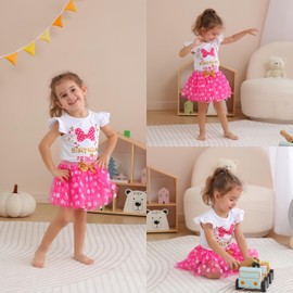 LYQTloml Toddler Kids Baby Girls Birthday Princess Outfits Dress Vest Tank Top Dot Mesh Tutu Skirt