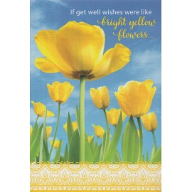Faithfully Yours Get Well Thoughts Of You Yellow Flowers Blue Skies Christian Greeting Card
