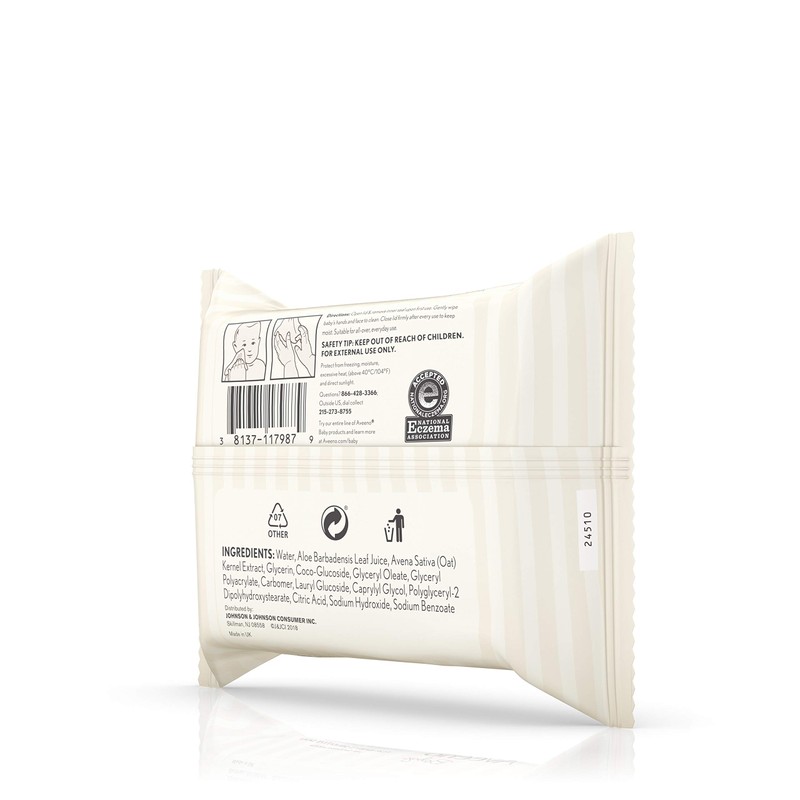 AVEENO Hand & Face Baby Wipes with Oat Extract 25