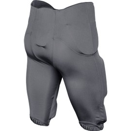 Champro Standard Terminator 2 Integrated Adult Football Pants with Built-in Pads, Graphite, Small