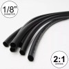 Salipt 1/8" ID Black Heat Shrink Tube 2:1 ratio wrap