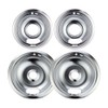 Purelux Drip Pans Replacement for Whirlpool Kenmore Electric Stove, Chrome