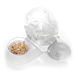 LAVAMOND Pet Water Dispenser Waterer Feeder 0.75 Gallon BPA-Free Gravity Waterer Without Electricity Safe for Pet Cat and Dog 2.8L(Grey)