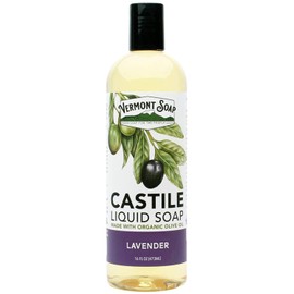 Vermont Castile Soap Lavender, Gentle Liquid Soap for Sensitive Skin & Natural Body Wash, Organic Hair Shampoo for Oily Hair, Aloe Castile for Men & Women - 16 Oz
