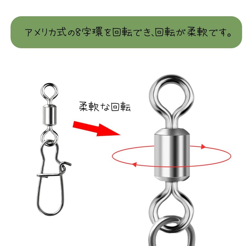 ZHSHXNGY スナップスイベル 釣り 100個セット 5サイズ 収納ケース付き