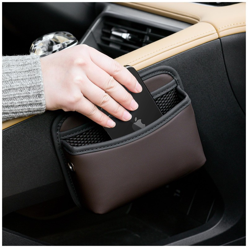 JEYODA Car Seat Side Storage Pocket, Small Organizer,PU Leather Multifunctional