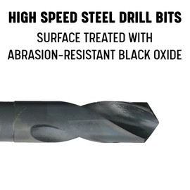 Drill America 5 Piece High Speed Steel Black Oxide Reduced Shank Drill Bit Set in Metal Case, DWDRSD Series