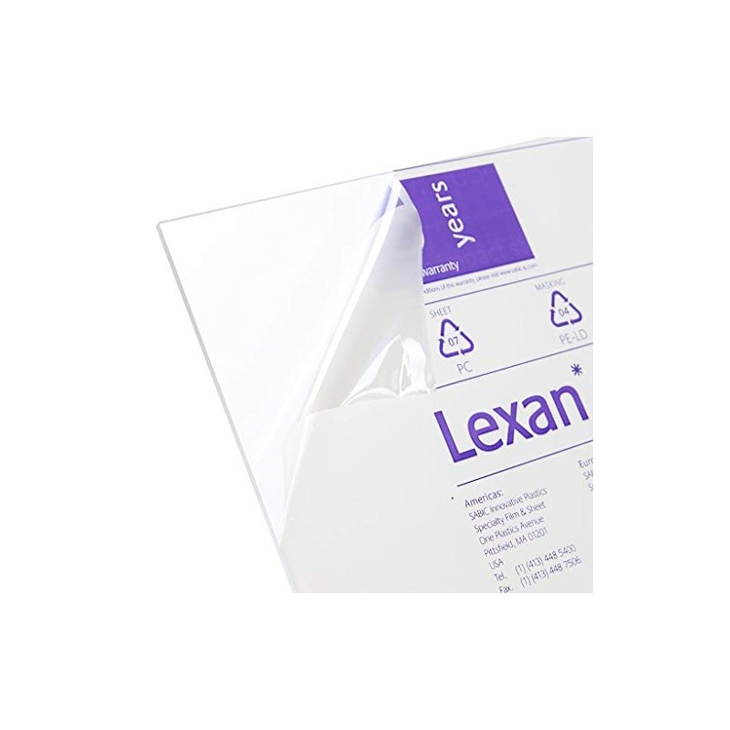 Lexan Sheet - Polycarbonate - .060" - 1/16" Thick, Clear,