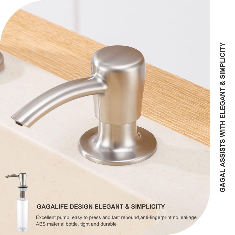 GAGALIFE Kitchen Sink Soap Dispenser with 17 OZ Large Bottle