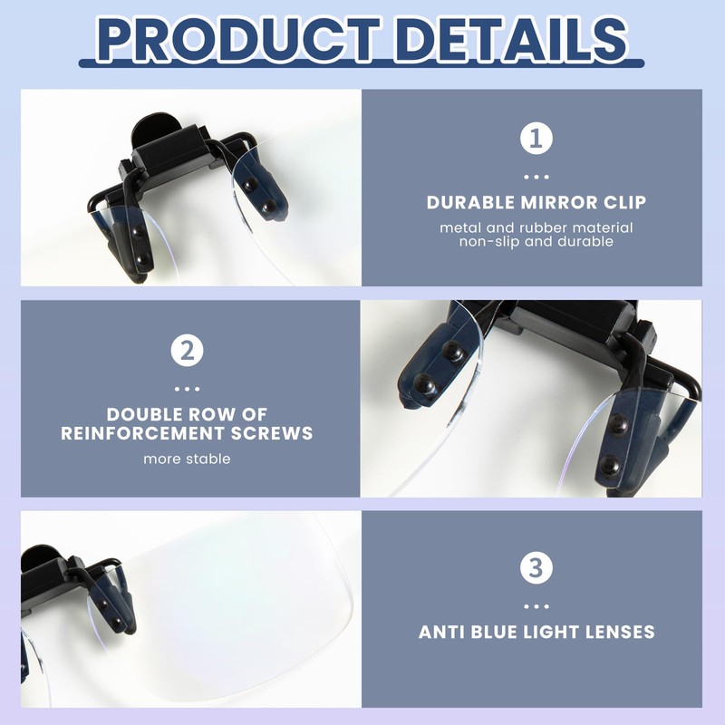 Riwissipa 2 Pack Blue Light Blocking Clip-On and Flip-Up Reading