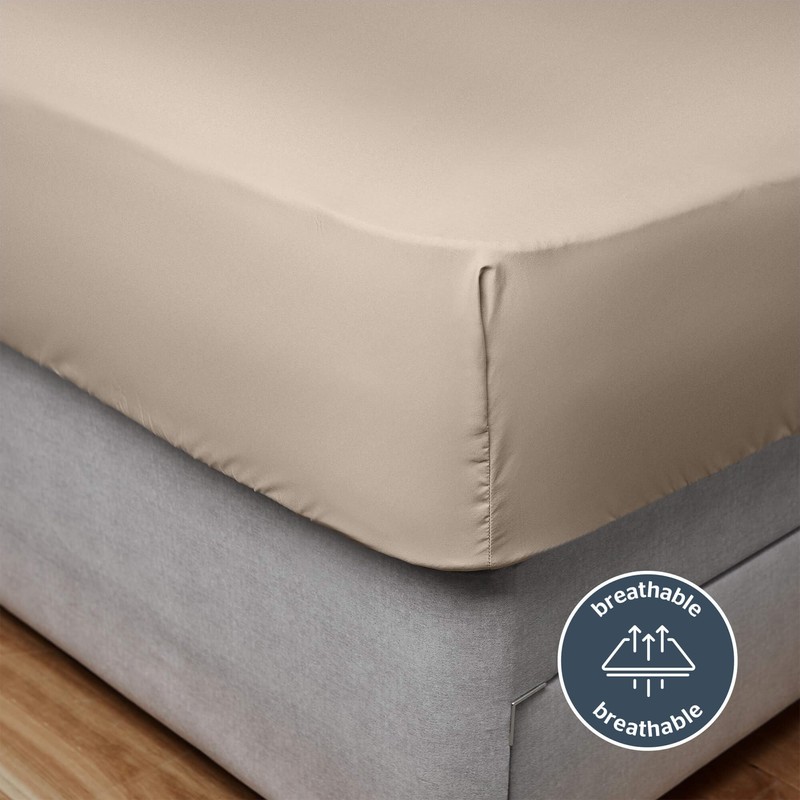 Silentnight Supersoft Fitted Sheet, Natural, King