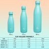 Konokyo Botellas de agua de acero inoxidable aisladas de 17