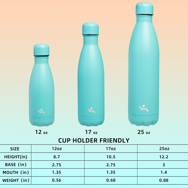 Konokyo Botellas de agua de acero inoxidable aisladas de 17
