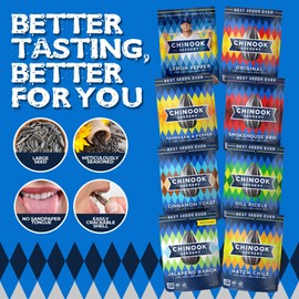 Chinook Seedery Roasted Jumbo Sunflower Seeds - Keto Snacks, Gluten-Free, Non-GMO, 8 Flavor Variety Pack 4 oz (12-Pack)