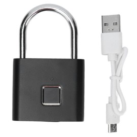 Fingerprint Padlock Zinc Alloy Smart Office Home Cabinet Door Dormitory Locker Fingerprint LockBlack