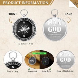Mootycapa 25 Pcs for Church Bulk Man of God Christian Gifts Mini Religious Compass Bible Verse Souvenir Travel Themed Party for Nautical Dad Pastors Church(Silver)