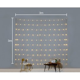 Gresonic Net Fairy Lights Warm White 160LED 1.9mx0.9m/6.5ftx3.2ft 8 Mode Timer Mains Powered IP44 Waterproof Christmas Mesh String Lights Indoor & Outdoor Bushes Decorations