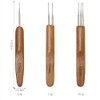 Visxcnu 3 Pieces Dreadlock Crochet Hook Bamboo Needle Weaving Crochet,