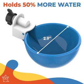 Lil Clucker - Pack of 5 - Blue Large Automatic Chicken Waterer Cups Suitable for Ducks, Geese, Turkeys, and Bunny Rabbit - Water Feeder Kit - Poultry Waterer