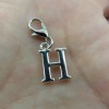 Pemby Studio Initial CAPITAL LETTER H Charm Zipper Pull Keychain