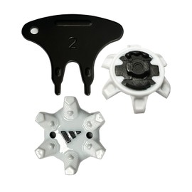 Golf Shoe Spikes,20 Pcs Golf Spikes Replacements with 1 Pcs Golf Shoe Cleats Wrench Easy Installation Second Generation (White Grey) LONGKUN