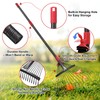 Adjustable Garden Leaf Rake - 58" Heavy Duty Metal Leaves