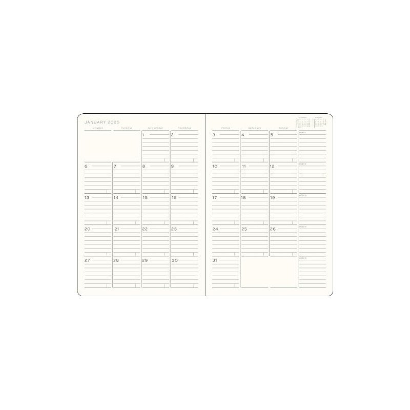 LEUCHTTURM1917 - Monthly Planner & Notebook 2025 Softcover, Composition (B5),