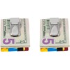 Set of 2 Chrome-Plated Hinged Stainless Steel Money Clips in