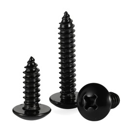 Mellewell #14 x 1 Truss Head Self Tapping Screws Sheet Metal Wood Screws, Stainless Steel 18-8 Black Finish, 25 PCS