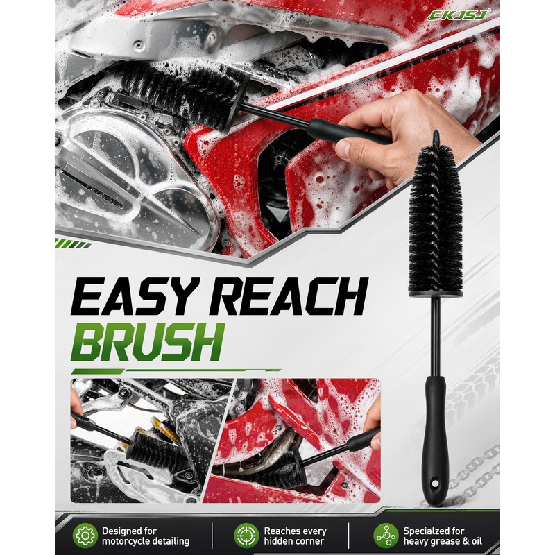 18 Pcs Motorcycle Cleaning Kit with Storage Bag, for Motorcycle