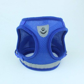 Kaling Dog Harness Step-in Mesh Dog Puppy Vest Harness with Leash for Small Dogs Chihuahua Yorkies Blue